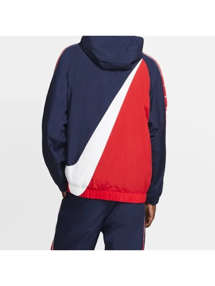 Куртка Nike Sportswear Big Swoosh Hooded Long Sleeve Color Block Jacket Cd0420-451 Colorblock — изображение 4 из 5, красный