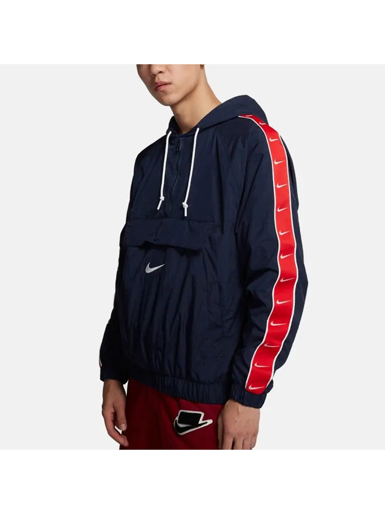 Куртка Nike Sportswear Big Swoosh Hooded Long Sleeve Color Block Jacket Cd0420-451 Colorblock — изображение 5 из 5, красный