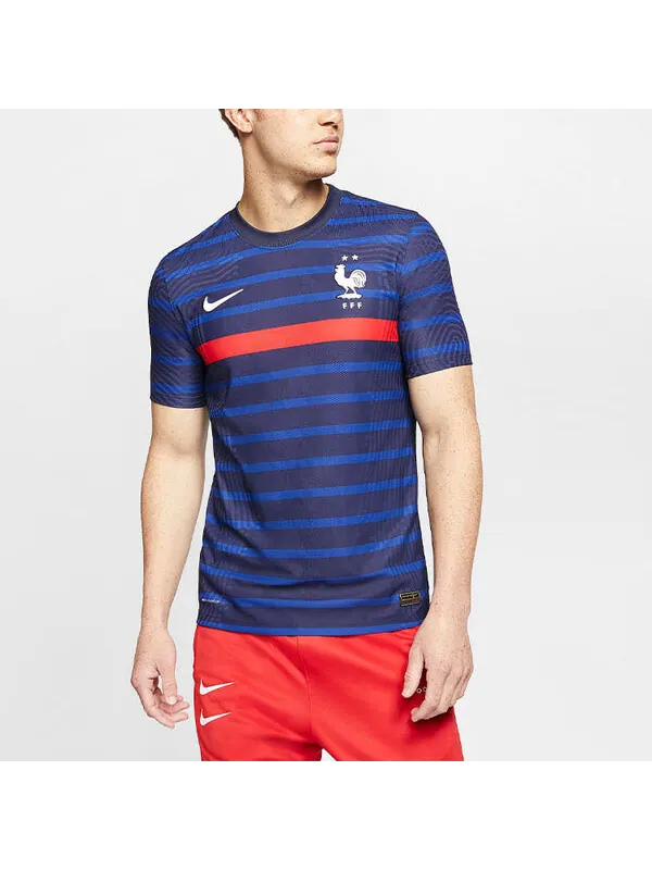 Футболка Nike 2020 Season France Home Player Edition Stripe Soccer/Football Short Sleeve Black Blue — изображение 3 из 4