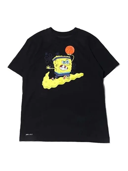 Футболка kyrie spongebob sports t-shirt 'black' Nike — изображение 1 из 4, черный