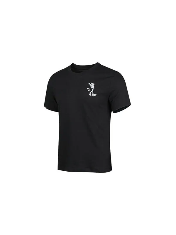 Футболка back basketball graffiti printing short sleeve black Nike — изображение 3 из 4, черный