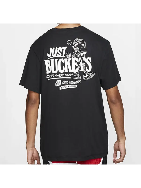 Футболка back basketball graffiti printing short sleeve black Nike — изображение 4 из 4, черный