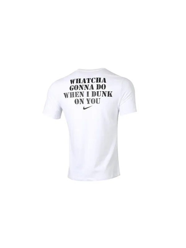 Футболка dri-fit dunk on u basketball printing short sleeve white Nike — изображение 2 из 4, белый