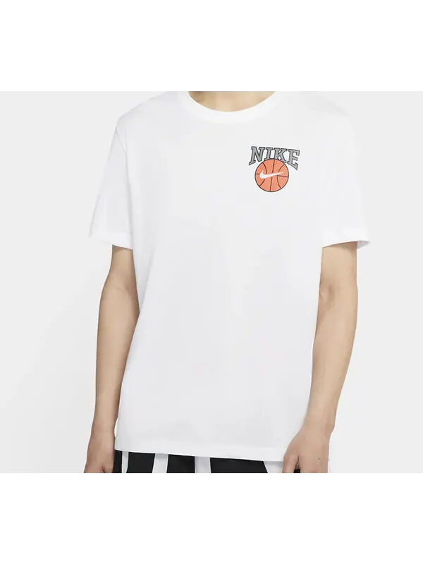 Футболка dri-fit dunk on u basketball printing short sleeve white Nike — изображение 3 из 4, белый