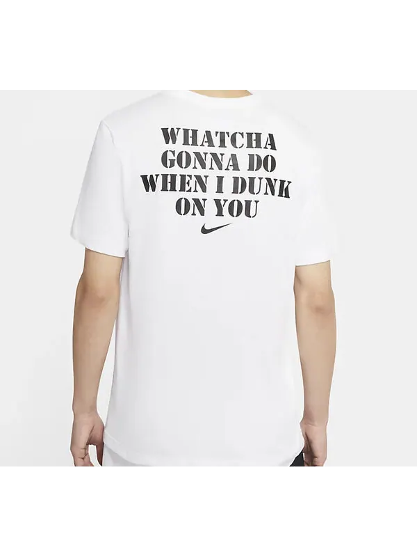 Футболка dri-fit dunk on u basketball printing short sleeve white Nike — изображение 4 из 4, белый