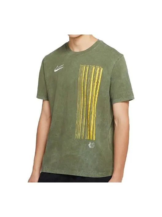 Футболка dri-fit kd retro washed embroidered logo sports short sleeve green army green Nike — изображение 1 из 2, зеленый