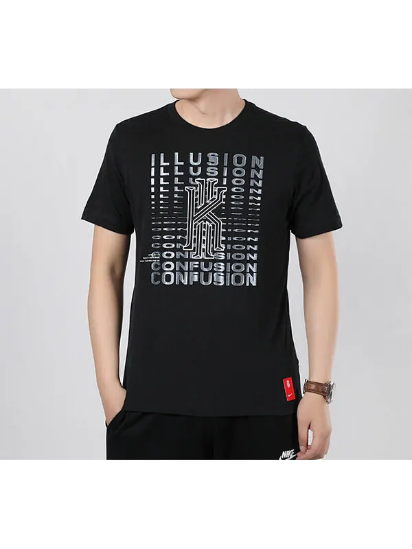 Футболка dri-fit kyrie logo printed tee 'black' Nike — изображение 3 из 4, черный