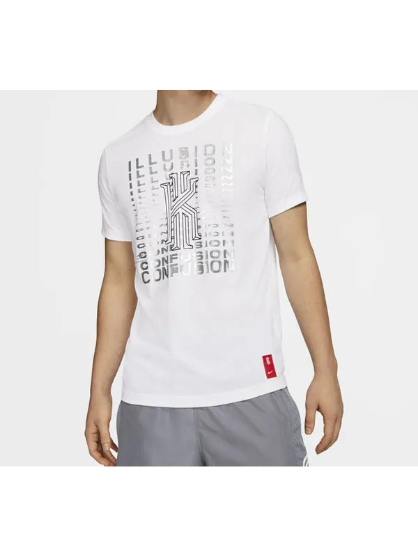 Футболка Nike Dri-fit Kyrie Logo Printing Basketball Short Sleeve White — изображение 3 из 4, белый
