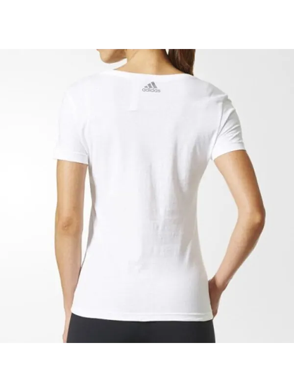 Футболка Essentials логотип футболка азиатские размеры Adidas — изображение 4 из 4, белый/золотистый
