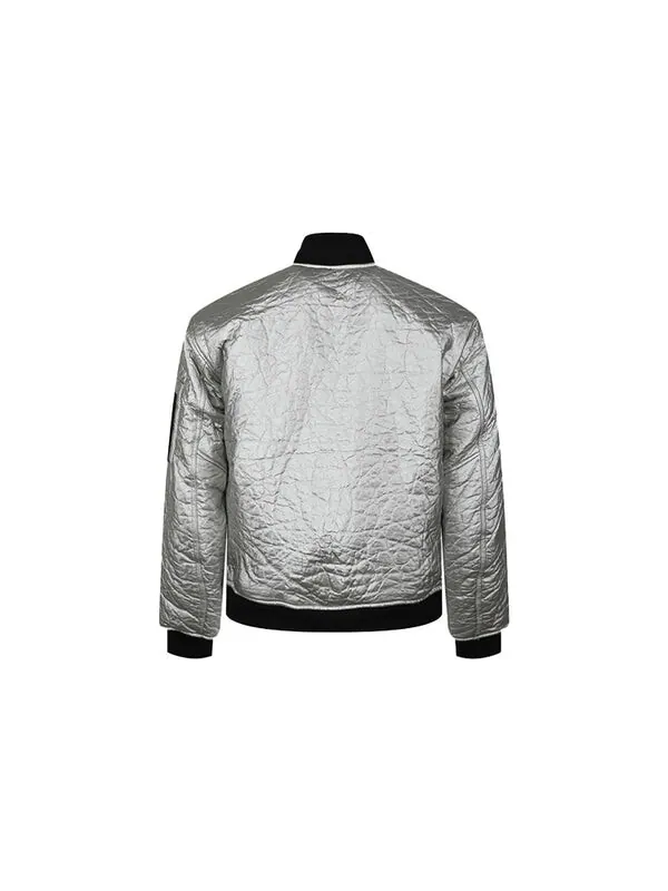 Куртка Air Jordan 23 Engineered MA-1 Zipper Sports Stay Warm Jacket Silver White — изображение 2 из 4, серебристо-белый