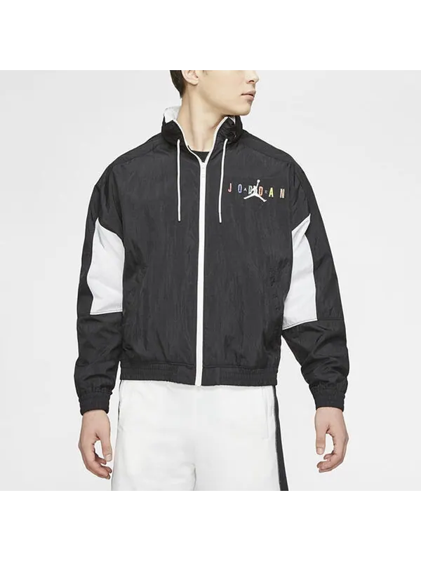 Куртка Air Jordan Sport DNA Colorblock Jacket Black White — изображение 2 из 3, черный / белый