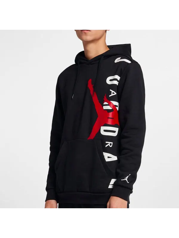 Толстовка Air Jordan Men's Long Sleeve Printed Fashion 'Black Red' — изображение 3 из 4, черный/красный