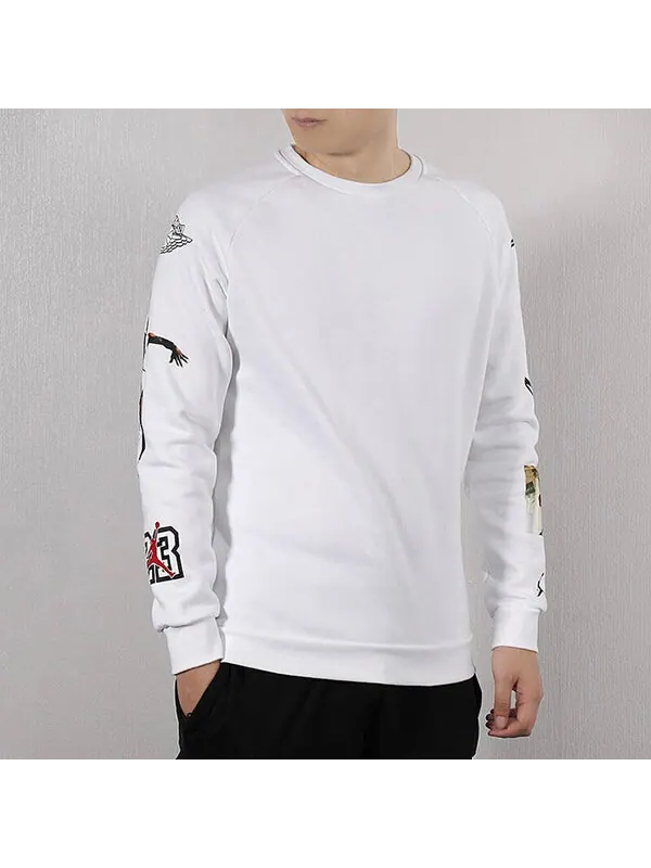 Толстовка Air Jordan Athleisure Casual Sports Printing Round Neck Long Sleeves White — изображение 3 из 4, белый