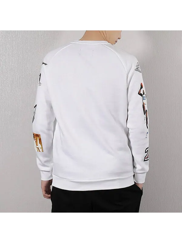 Толстовка Air Jordan Athleisure Casual Sports Printing Round Neck Long Sleeves White — изображение 4 из 4, белый
