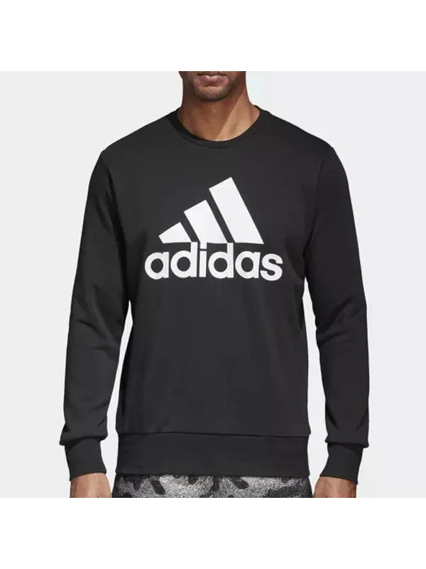 Толстовка adidas Essentials Logo Crewneck Sweatshirt — изображение 3 из 4, черный