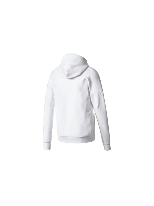 Куртка Men's adidas Logo Knit White Hooded Jacket — изображение 2 из 4, белый
