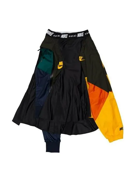 Брюки x юбка sacai Nike — изображение 1 из 2, черный/золотистый