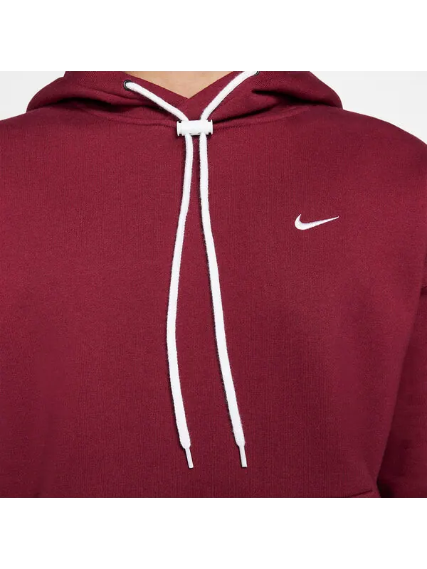 Толстовка Nike Lab Solo Swoosh Hoodie 'Burgundy' — изображение 4 из 4, бордовый/белый