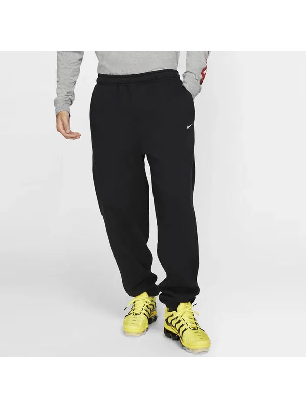 Брюки men's lab logo retro classic fleece lined bundle feet sports pants/trousers/joggers Nike — изображение 4 из 4, черный