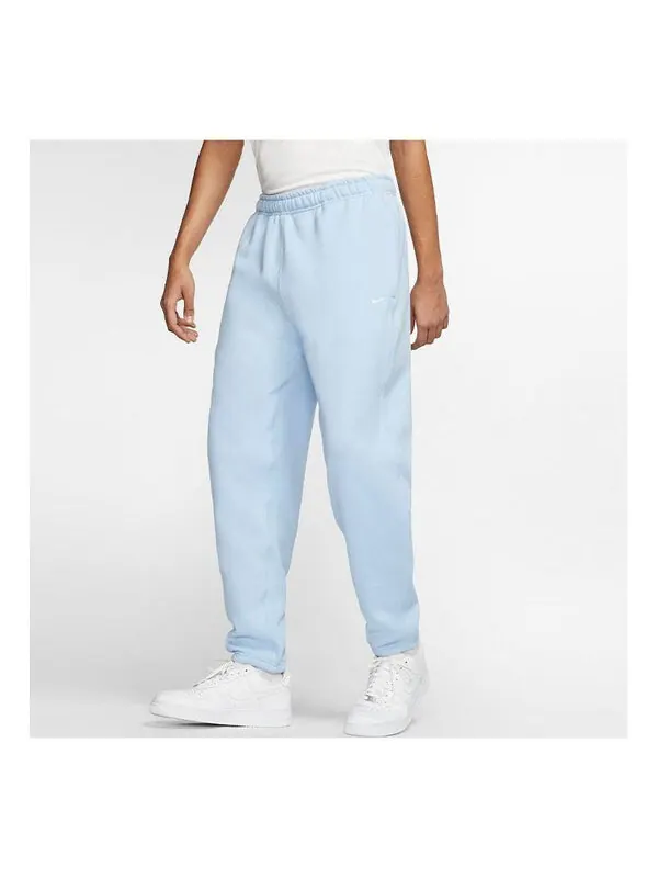 Брюки lab solid color fleece lined bundle feet casual sports long pants blue Nike — изображение 1 из 2, синий