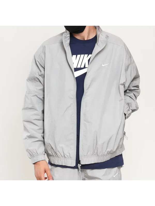 Куртка Men's Nike NRG Track Zipper Gray Jacket — изображение 3 из 4, серый