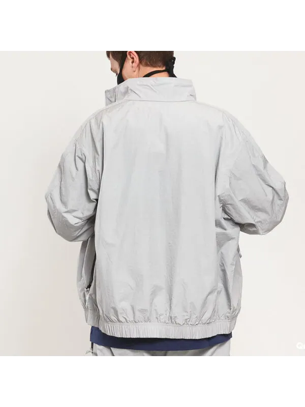 Куртка Men's Nike NRG Track Zipper Gray Jacket — изображение 4 из 4, серый