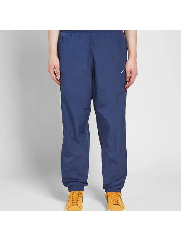 Брюки men's swoosh embroidered retro nylon sports pants/trousers/joggers blue Nike — изображение 3 из 4, синий