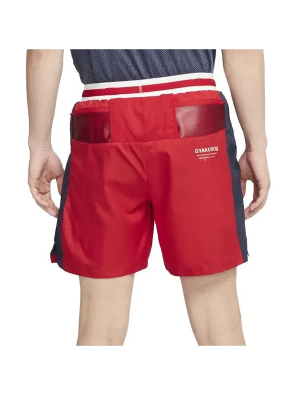 Шорты lab x gyakusou shorts 'sport red thunder blue sail' Nike — изображение 2 из 2, красный/синий