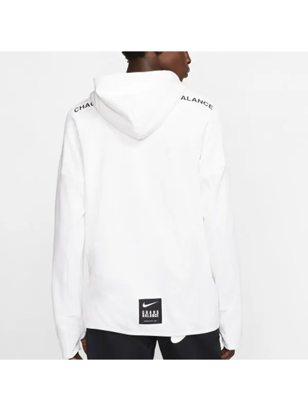 Толстовка men's chest double zipper sports white Nike — изображение 4 из 4, белый/черный
