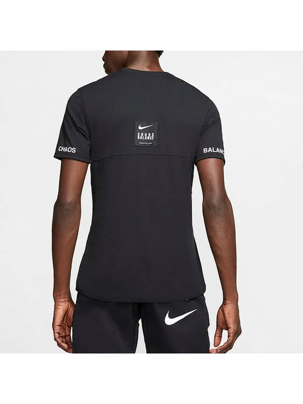 Футболка men's dri-fit quick dry casual sports round neck short sleeve t-shirt Nike — изображение 4 из 4, черный