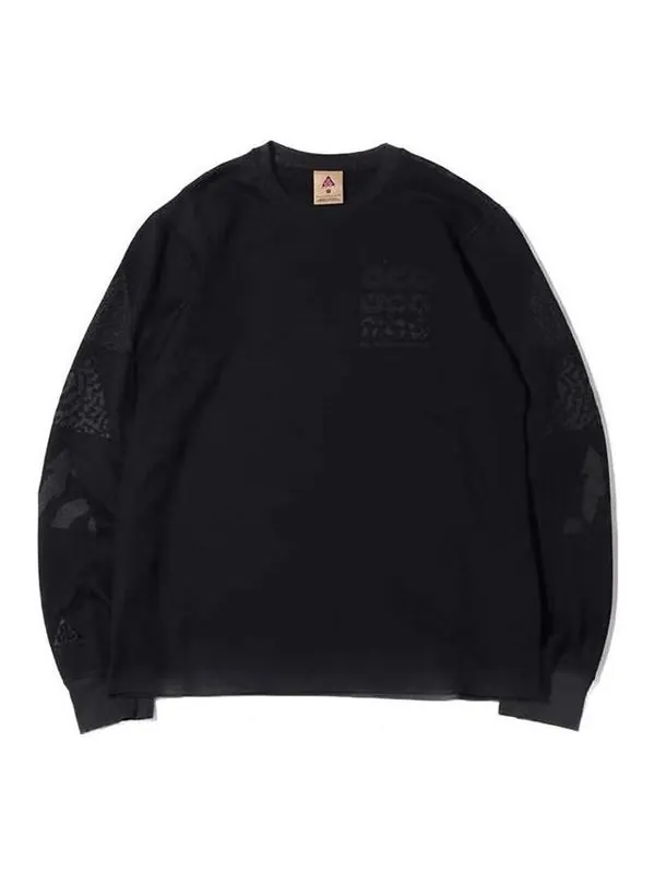 Футболка men's acg logo printing sports pullover round neck long sleeves t-shirt Nike — изображение 1 из 4, черный