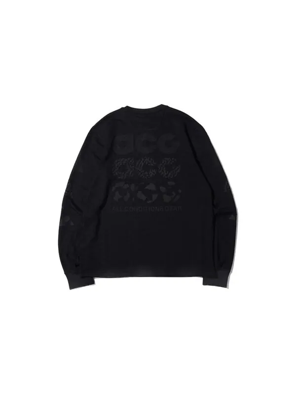 Футболка men's acg logo printing sports pullover round neck long sleeves t-shirt Nike — изображение 2 из 4, черный