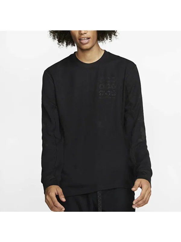 Футболка men's acg logo printing sports pullover round neck long sleeves t-shirt Nike — изображение 4 из 4, черный