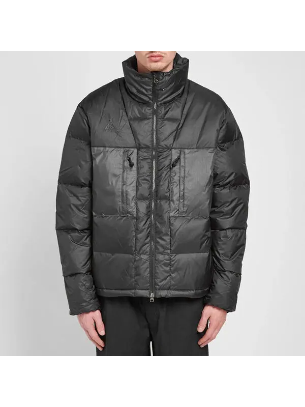 Пуховик Nike ACG Down Fill Jacket Zipper Stand Collar Down Jacket Black — изображение 3 из 4, черный