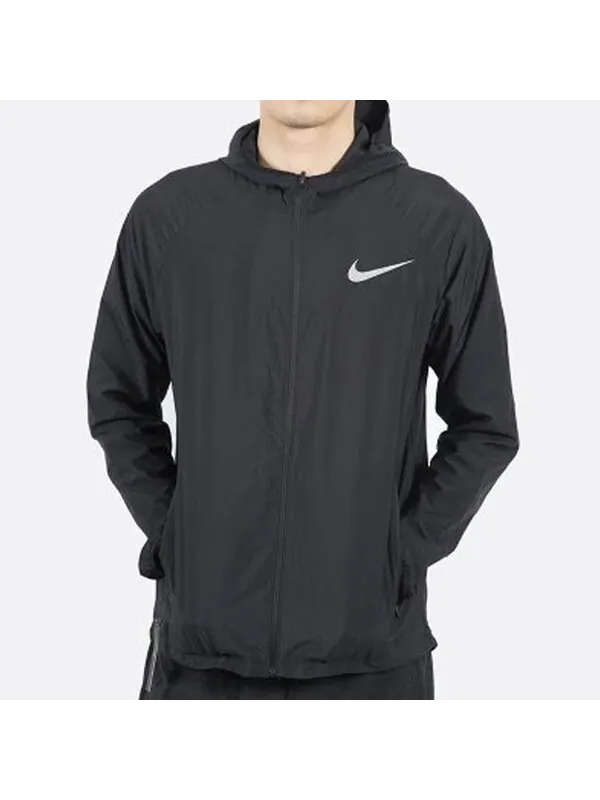 Куртка quick-drying sports windbreaker hooded jacket 'black' Nike — изображение 4 из 4, черный