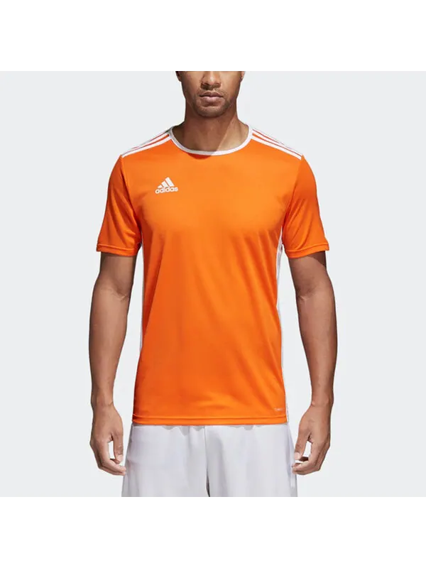 Футболка adidas Entrada 18 Jsy Casual Sports Soccer/Football Training Short Sleeve Orange Yellow — изображение 3 из 4, желтый