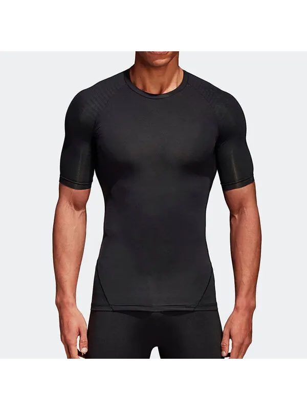 Футболка adidas Ask Tec Tee Ss Tight Gym Sports Short Sleeve Black — изображение 3 из 4, черный