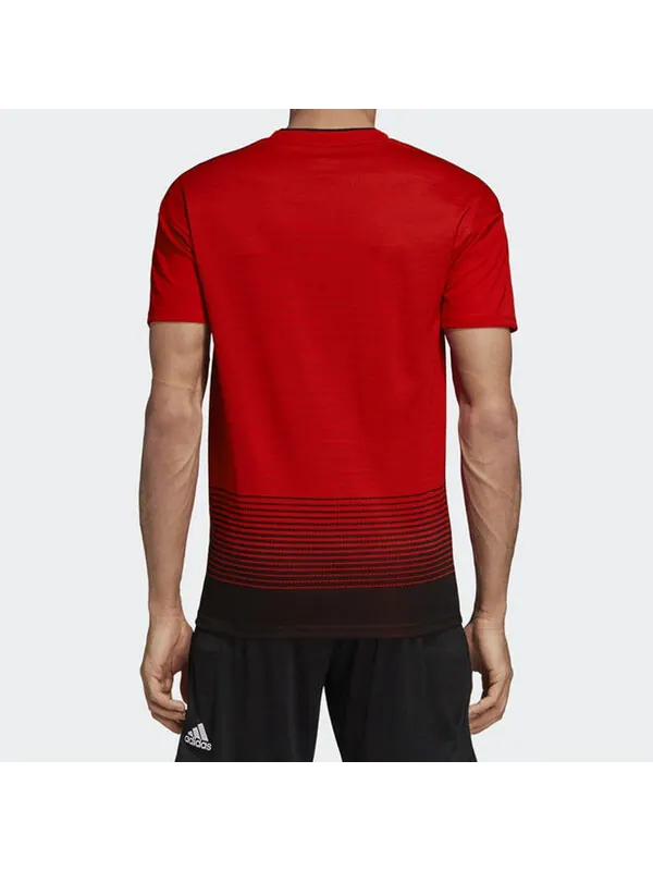 Спортивная футболка manchester united 18/19 fan edition home jersey 'red black' Adidas — изображение 4 из 4, красный/черный