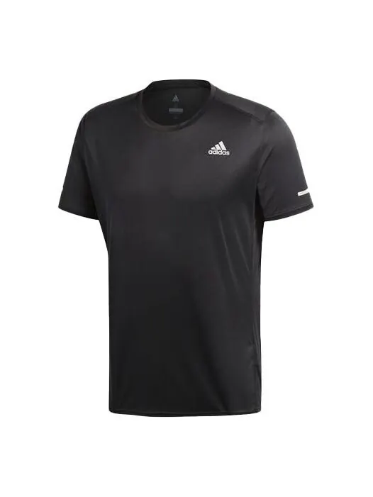 Футболка adidas Run Tee M CG Running Sports Round Neck Short Sleeve Black — изображение 1 из 4, черный