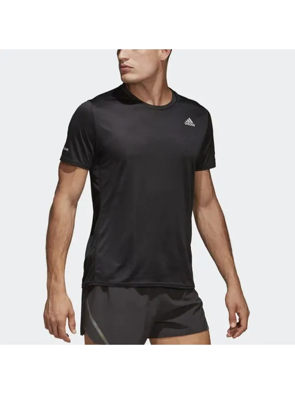 Футболка adidas Run Tee M CG Running Sports Round Neck Short Sleeve Black — изображение 4 из 4, черный