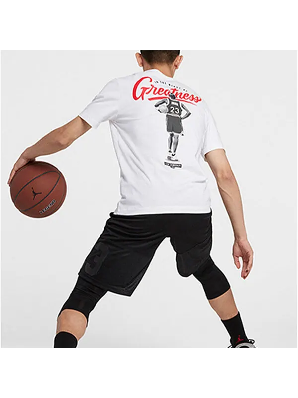 Футболка мужские с принтом на спине баскетбольные с коротким рукавом мужские Air Jordan — изображение 4 из 4, белый