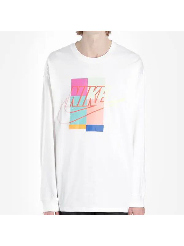 Футболка Nike x atmos Long Sleeve T-Shirt White — изображение 3 из 4, белый