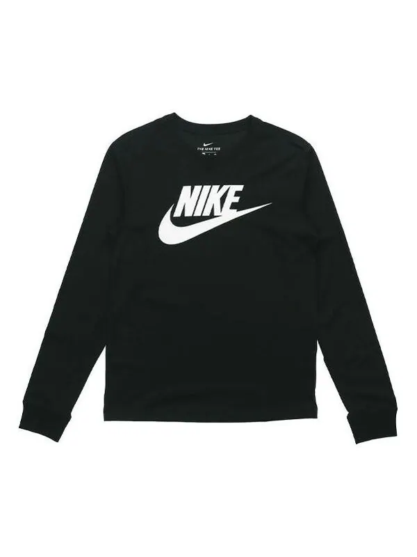 Футболка sportswear futura icon logo printed casual collar long sleeved male black Nike — изображение 1 из 4, черный