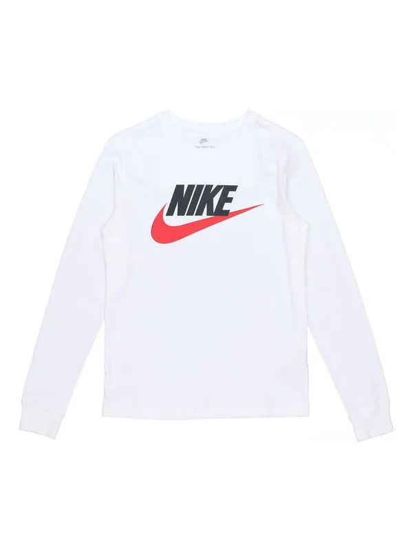 Футболка sportswear futura icon logo printed casual collar long sleeved male white Nike — изображение 1 из 4, белый