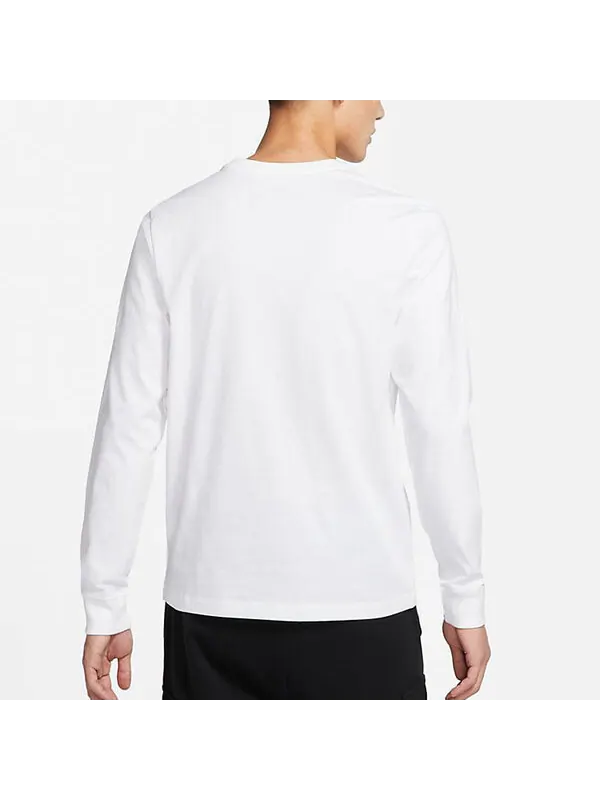Футболка sportswear futura icon logo printed casual collar long sleeved male white Nike — изображение 4 из 4, белый