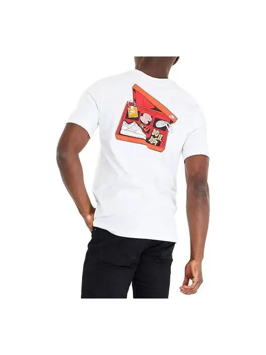 Футболка Men's Nike Box Printing Short Sleeve White T-Shirt — изображение 1 из 3, белый