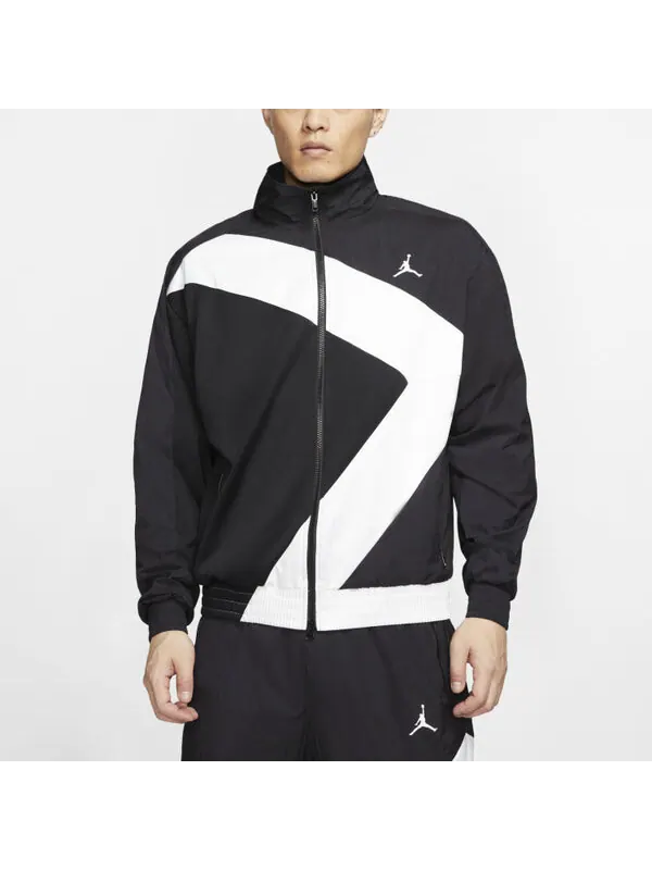 Куртка Air Jordan Wings Diamond Retro Sports Running Training Stand Collar Jacket Black — изображение 3 из 4, черный