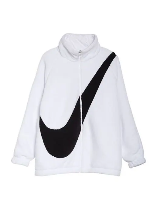 Куртка большая галочка двусторонняя меховая куртка Nike — изображение 1 из 4, белый