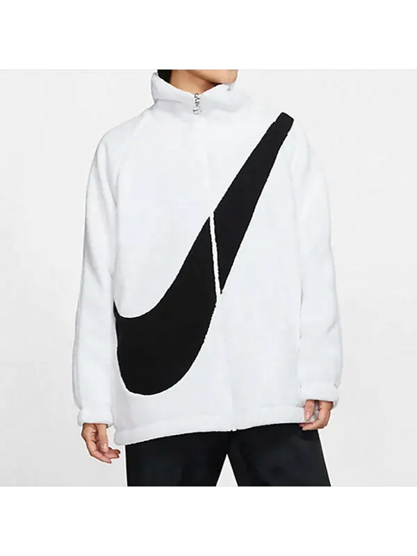 Куртка большая галочка двусторонняя меховая куртка Nike — изображение 3 из 4, белый