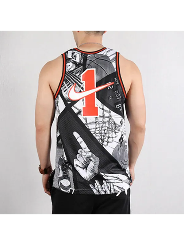 Майки dri fit школьная лига комиксов баскетбольный жилет майка мужская Nike — изображение 4 из 4, черный